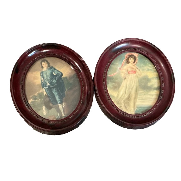 Vintage PINKIE & BLUE BOY FRAMED  - PRINTED CIRCA EARLY 1900S - Picture 1 of 7